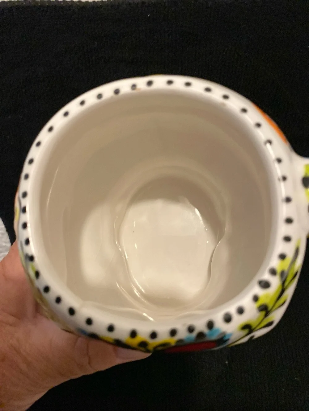 Hand-Painted Signed 2012 “Sugar Skull Ceramic Mug” Multicolor 18oz EUC